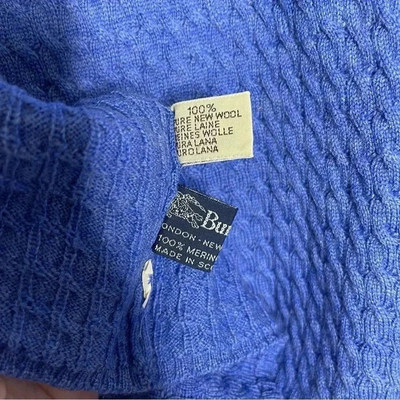 Burberry Wool Mock Neck Cable Sweater Size Large - Picture 3 of 7